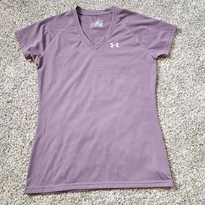 Under Armour heat gear, active wear shirt size, small V- neck, short sleeve.
